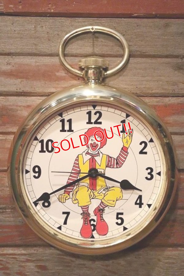 画像1: dp-230901-270 McDonald's / Ronald McDonald 1978 Wall Clock