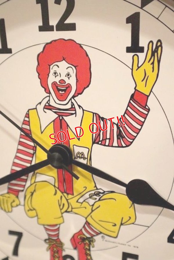 画像2: dp-230901-270 McDonald's / Ronald McDonald 1978 Wall Clock