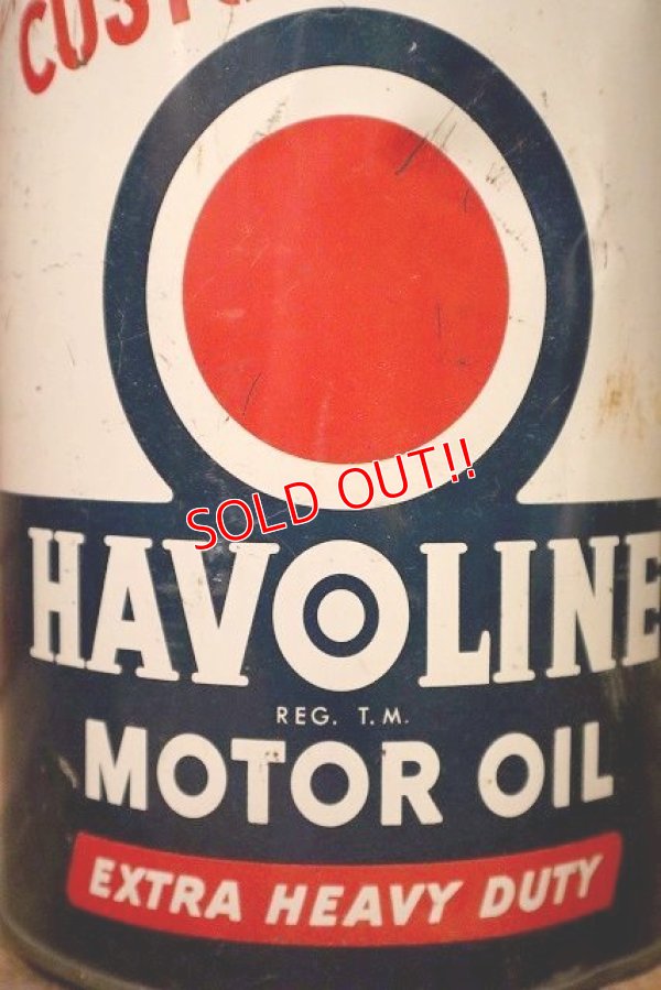 画像2: dp-230901-97 HAVOLINE (TEXACO) / 1950's FIVE U.S. Quarts Custom Made Motor Oil Can