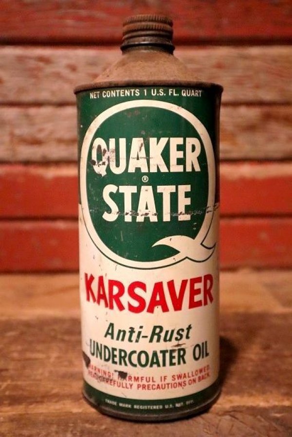 画像1: dp-230901-62 QUAKER STATE / 1950's KARSAVER Anti-Rust UNDECOATER OIL Can