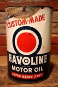 dp-230901-97 HAVOLINE (TEXACO) / 1950's FIVE U.S. Quarts Custom Made Motor Oil Can