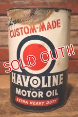 dp-230901-97 HAVOLINE (TEXACO) / 1950's FIVE U.S. Quarts Custom Made Motor Oil Can