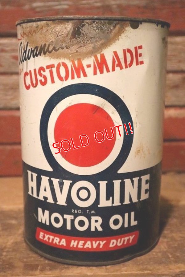 画像1: dp-230901-97 HAVOLINE (TEXACO) / 1950's FIVE U.S. Quarts Custom Made Motor Oil Can