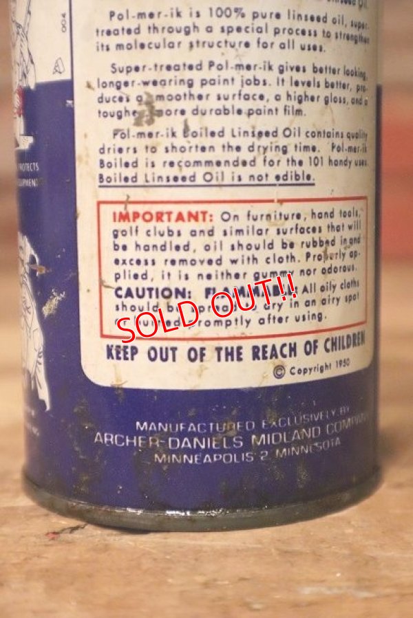 画像7: dp-230901-120 ARCHER / 1950's Pol-mer-ik LINSEED OIL CAN