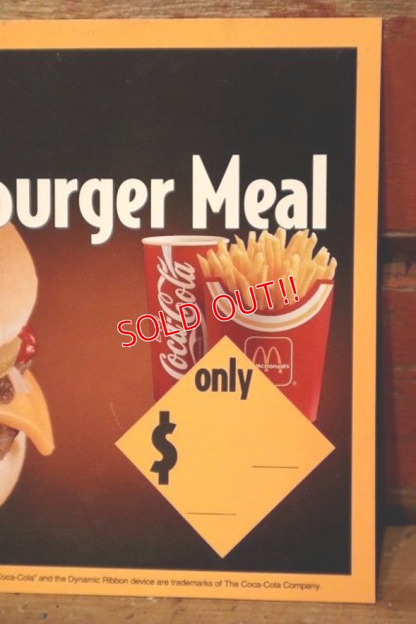 画像3: dp-230901-45 McDonald's / 1993 Menu Card "Double Cheeseburger Meal"
