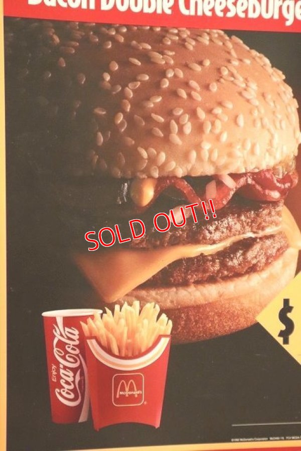 画像2: dp-230901-45 McDonald's / 1992 Menu Sign "Bacon Double Cheeseburger Meal"