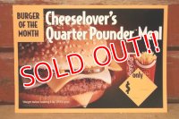 dp-230901-45 McDonald's / 1993 Menu Card "Cheeselover's Quarter Pounder Meal"