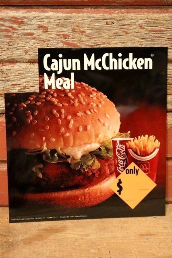 画像1: dp-230901-45 McDonald's / 1993 Menu Sign "Cajun McChicken Meal"