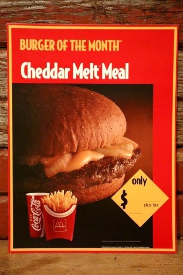 画像1: dp-230901-45 McDonald's / 1992 Menu Sign "Cheddar Melt Meal"
