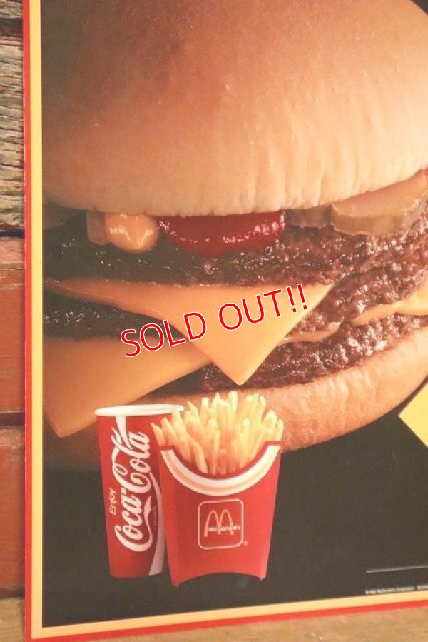 画像3: dp-230901-45 McDonald's / 1992 Menu Sign "Triple Cheeseburger Meal"