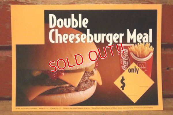 画像1: dp-230901-45 McDonald's / 1993 Menu Card "Double Cheeseburger Meal"
