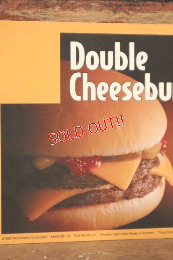 画像2: dp-230901-45 McDonald's / 1993 Menu Card "Double Cheeseburger Meal"