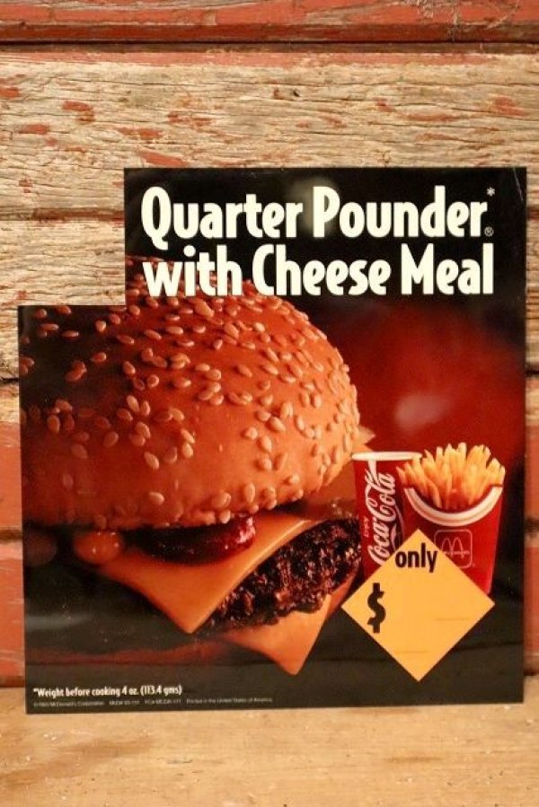 画像1: dp-230901-45 McDonald's / 1993 Menu Sign "Quarter Pounder with Cheese Meal"