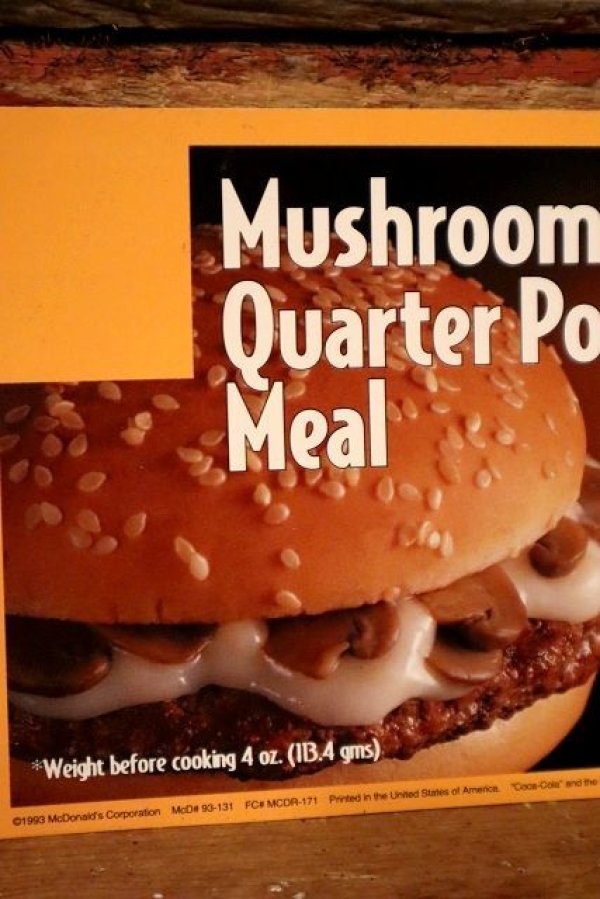 画像2: dp-230901-45 McDonald's / 1993 Menu Card "Mushroom Swiss Quarter Pounder Meal"