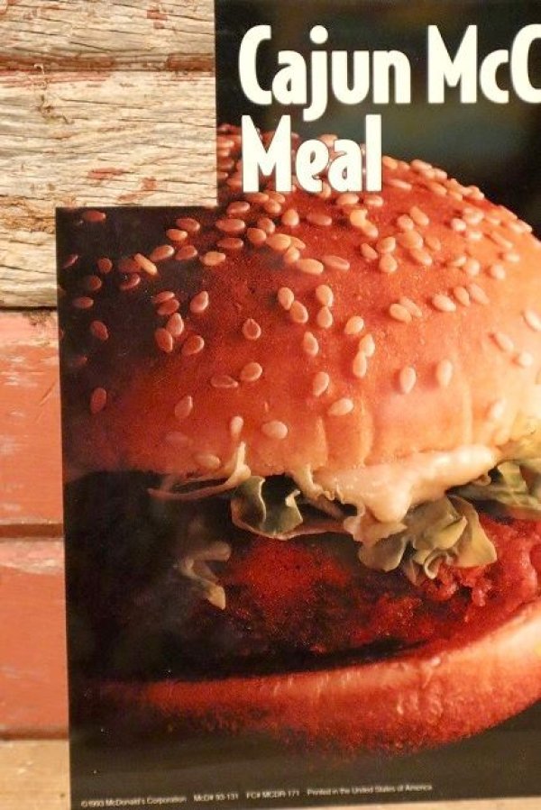 画像2: dp-230901-45 McDonald's / 1993 Menu Sign "Cajun McChicken Meal"