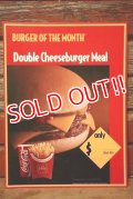 dp-230901-45 McDonald's / 1992 Menu Sign "Double Cheeseburger Meal"