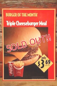 dp-230901-45 McDonald's / 1992 Menu Sign "Triple Cheeseburger Meal"
