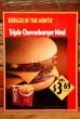 画像1: dp-230901-45 McDonald's / 1992 Menu Sign "Triple Cheeseburger Meal" (1)