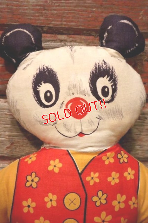 画像2: ct-231001-20 Vintage Panda Pillow Doll