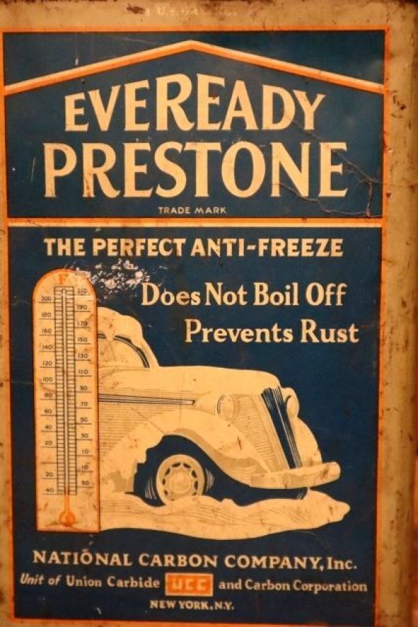 画像2: dp-231012-38 EVEREADY PRESTONE / 1930's THE PERFECT ANTI-FREEZE ONE U.S.GALLON CAN