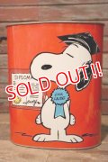 ct-231001-58 Snoopy & Charlie Brown / CHEINCO 1970's Trash Can (Red)