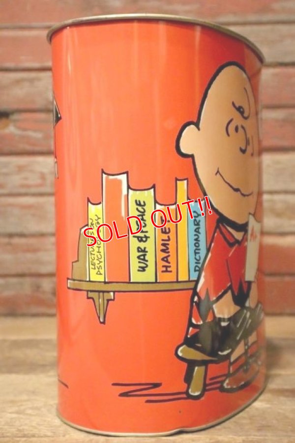 画像8: ct-231001-58 Snoopy & Charlie Brown / CHEINCO 1970's Trash Can (Red)