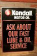 画像1: dp-231012-18 Kendall MOTOR OIL / 1980's Metal Sign "ASK ABOUT OUR FAST LUBE & OIL SERVICE" (1)