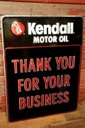 dp-231012-22 Kendall MOTOR OIL / 1980's Metal Sign "THANK YOU FOR YOUR BUSINESS"