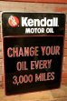 画像1: dp-231012-19 Kendall MOTOR OIL / 1980's Metal Sign "CHANGE YOUR OIL EVERY 3,000 MILES" (1)