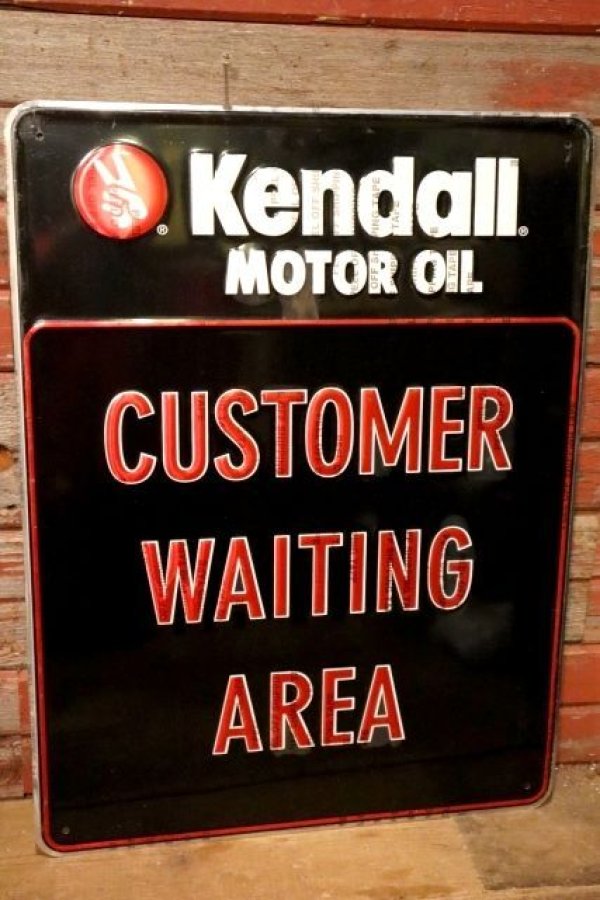 画像1: dp-231012-20 Kendall MOTOR OIL / 1980's Metal Sign "CUSTOMER WAITING AREA"
