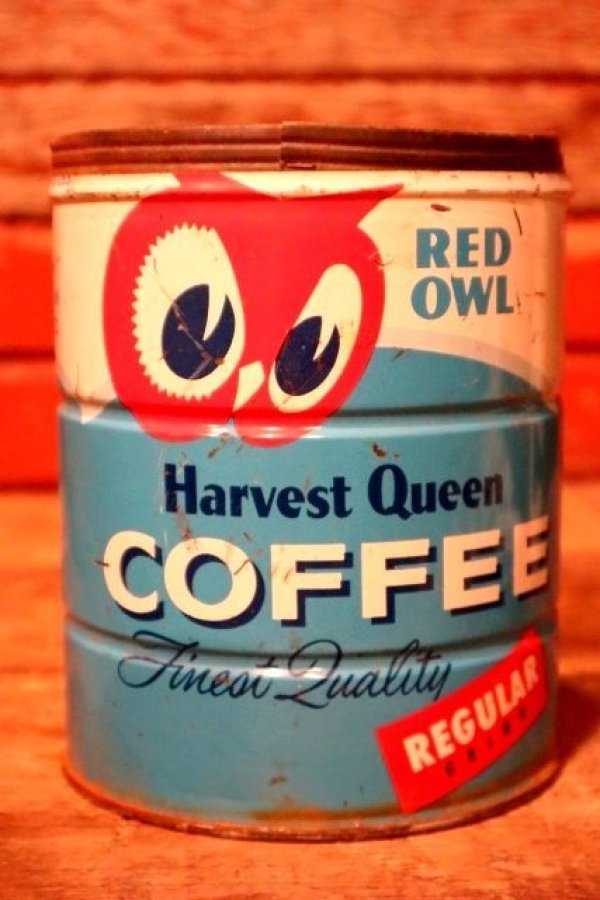 画像1: dp-231016-16 RED OWL Harvest Queen COFFEE / Vintage Tin Can