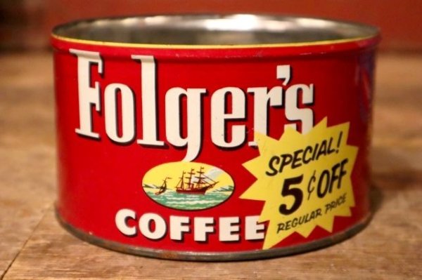 画像1: dp-231016-14 Folger's COFFEE / Vintage Tin Can