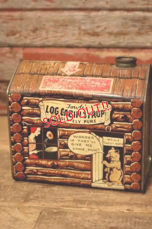 画像1: dp-231016-85 Towle's LOG CABIN SYRUP / Vintage Tin Can