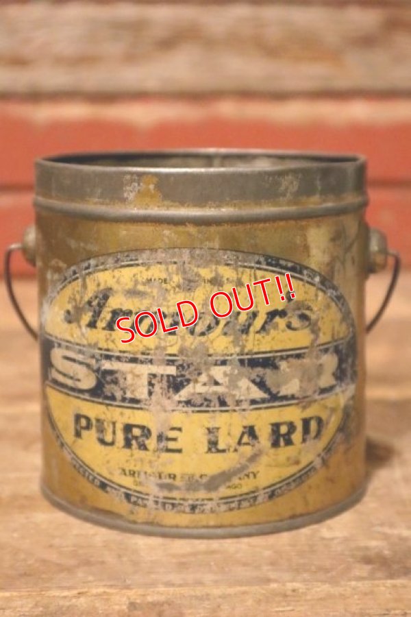 画像1: dp-231016-10 Armour's STAR PURE LARD / Vintage Tin Can
