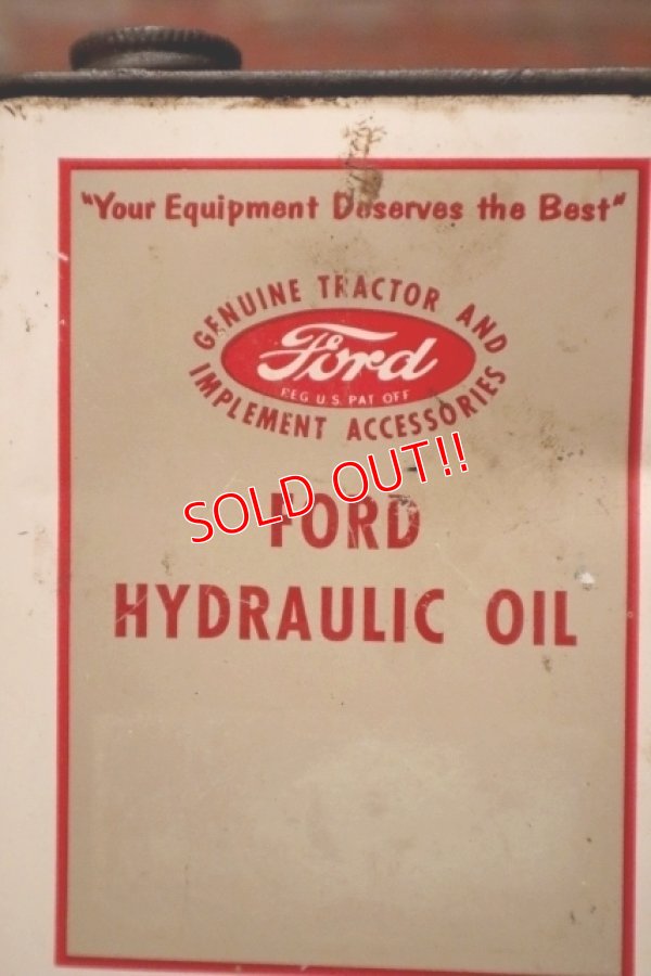 画像2: dp-231012-10 Ford / 1960's-1970's FORD HYDRAULIC OIL ONE U.S. QUART CAN