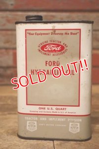 dp-231012-10 Ford / 1960's-1970's FORD HYDRAULIC OIL ONE U.S. QUART CAN