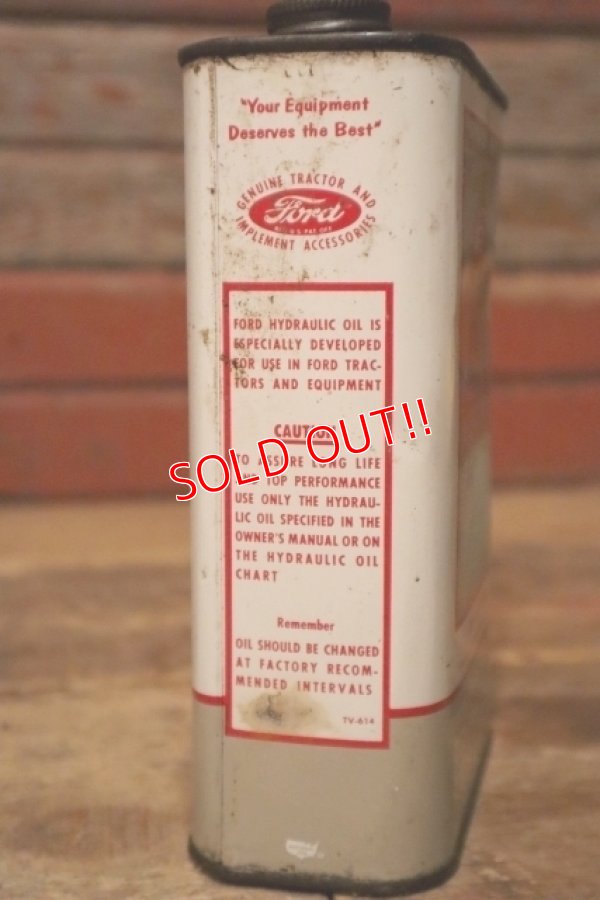 画像4: dp-231012-10 Ford / 1960's-1970's FORD HYDRAULIC OIL ONE U.S. QUART CAN