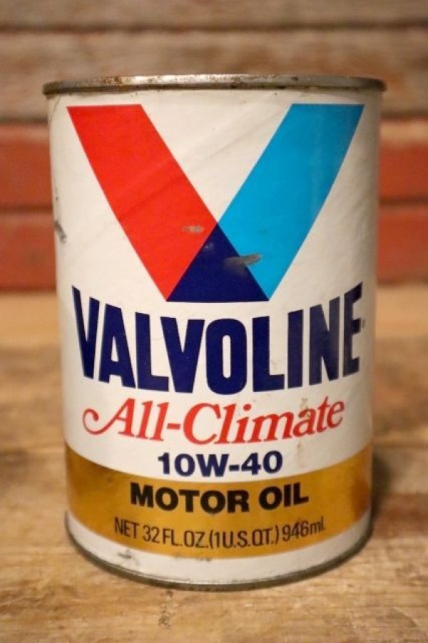 画像1: dp-231012-74 VALVOLINE / All-Climate 10W-40 U.S. ONE QUART MOTOR OIL CAN