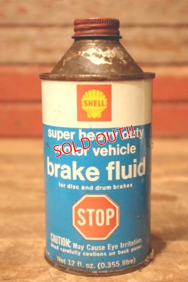 画像1: dp-231012-100 SHELL 1960's super heavy duty motor vehicle brake fluid can