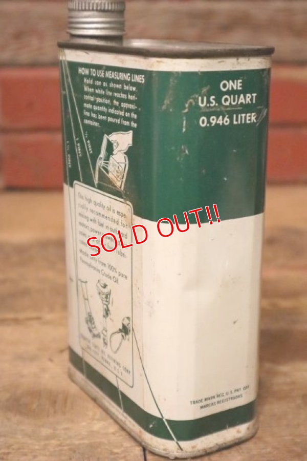 画像4: dp-231101-25 QUAKER STATE / DUPLEX OUTBOARD MOTOR OIL U.S. Quart Can