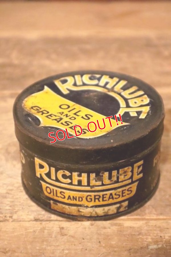 画像1: dp-231012-44 RICHFIELD OIL CO. / 1920's-1930's RICHLUBE OILS AND GREASES 1 LB CAN