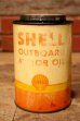 画像1: dp-231012-60 SHELL / 1950's OUTBOARD MOTOR OIL SAE40 One Quart Can (1)