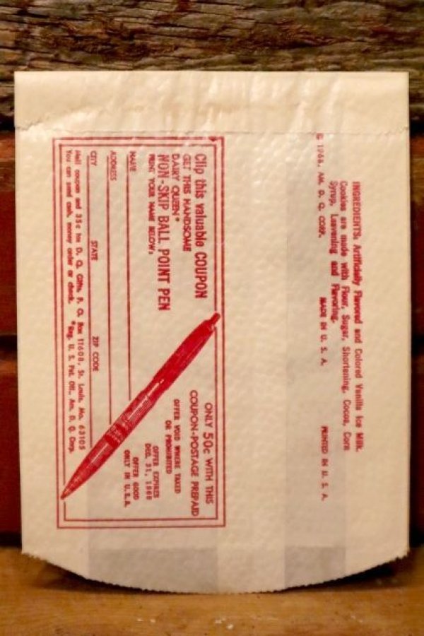 画像3: dp-231001-26 Dairy Queen / 1960's "DQ" Sandwich Paper Bag (B)