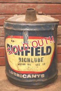 dp-231101-10 RICHFIELD / 1950's-1960's RICHLUBE MOTOR OIL U.S. FIVE GALLONS CAN