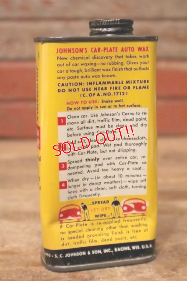 画像3: dp-231101-01 JOHNSON'S / car plate AUTO WAX Can