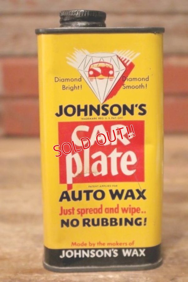 画像1: dp-231101-01 JOHNSON'S / car plate AUTO WAX Can