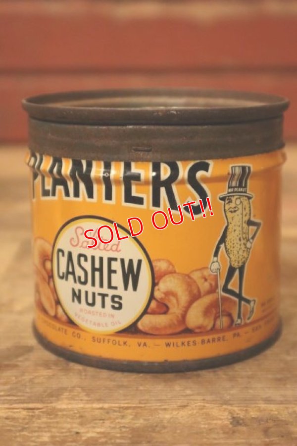 画像1: ct-231206-05 PLANTERS / MR.PEANUT 1930's-1940's Salted CASHEW NUTS Can