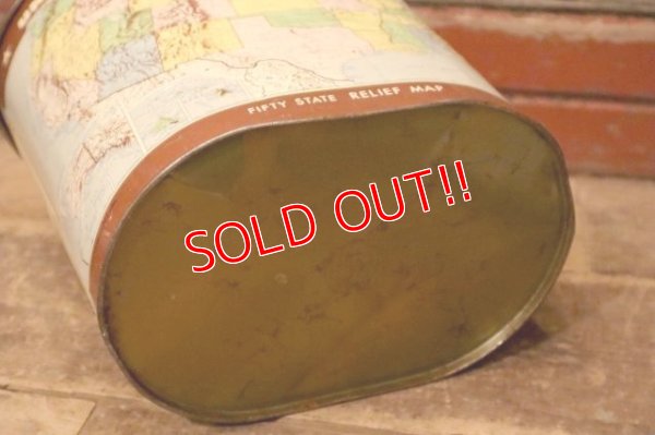 画像13: dp-231206-13 1960's〜United State of America Fifty State Relief Map Trash Box