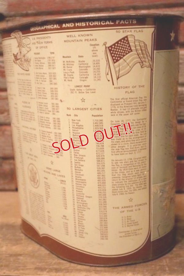 画像10: dp-231206-13 1960's〜United State of America Fifty State Relief Map Trash Box