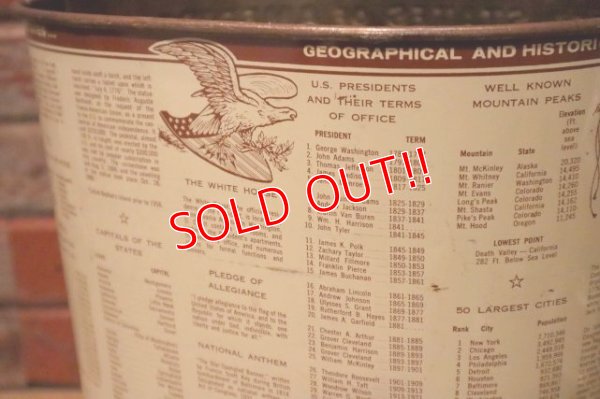 画像8: dp-231206-13 1960's〜United State of America Fifty State Relief Map Trash Box